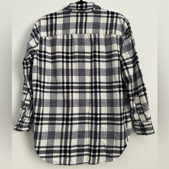 Madewell Monochrome Checkered Oversized Flannel Shirt - Picture 3 of 4